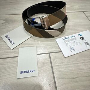 NWT men’s Burberry nova check belt size 34  85 cm comes with authentication pape
